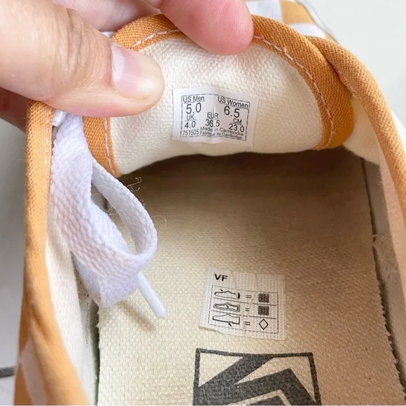 Vans Authentic Women's Checkerboard Yellow Low Top Lace Up - Picture 6 of 6